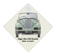 Singer Nine 4AB Roadster 1950-52 Car Window Hanging Sign